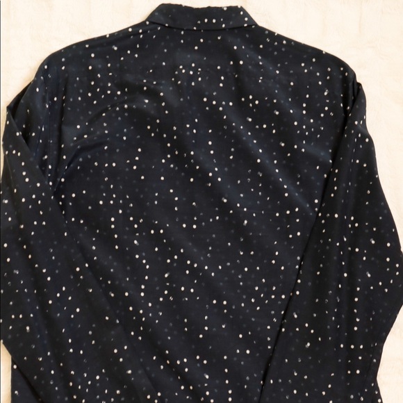 *SOLD* (Sample) Vince Pencil Dot Shirt Coastal Blue - Picture 4 of 4